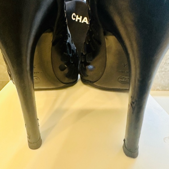 Authentic Chanel Open Toe Shoe Boots - Picture 4 of 10